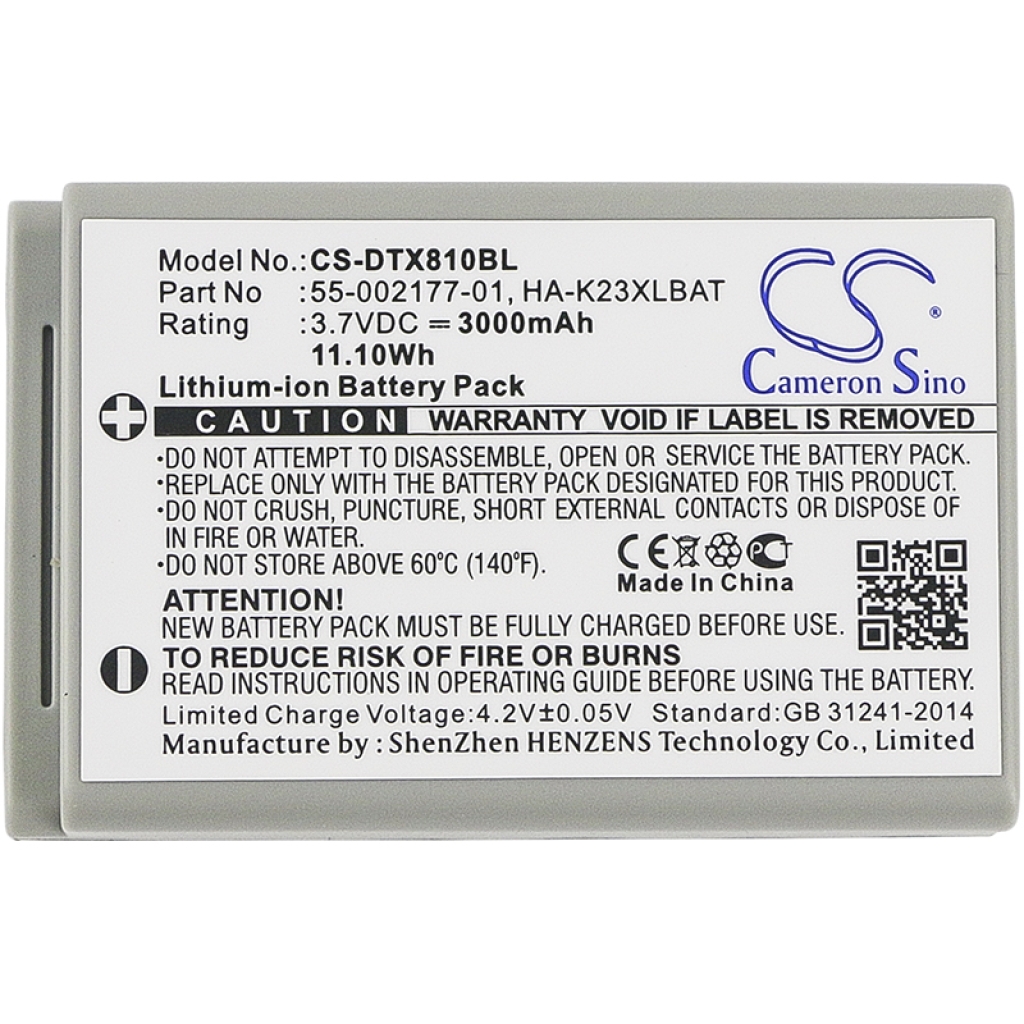 Batería de código de barras, escáner Casio CS-DTX810BL