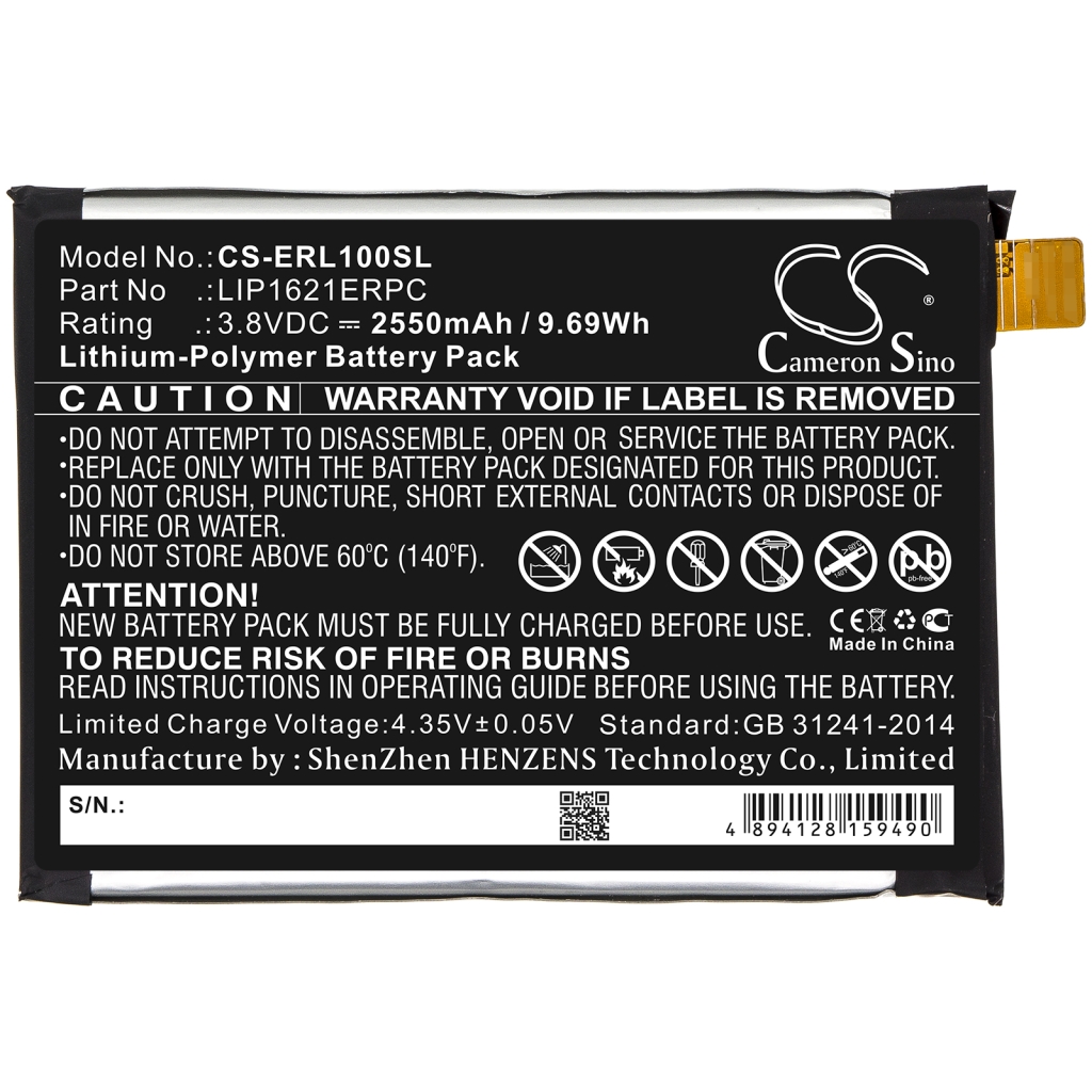 Batería del teléfono móvil Sony CS-ERL100SL