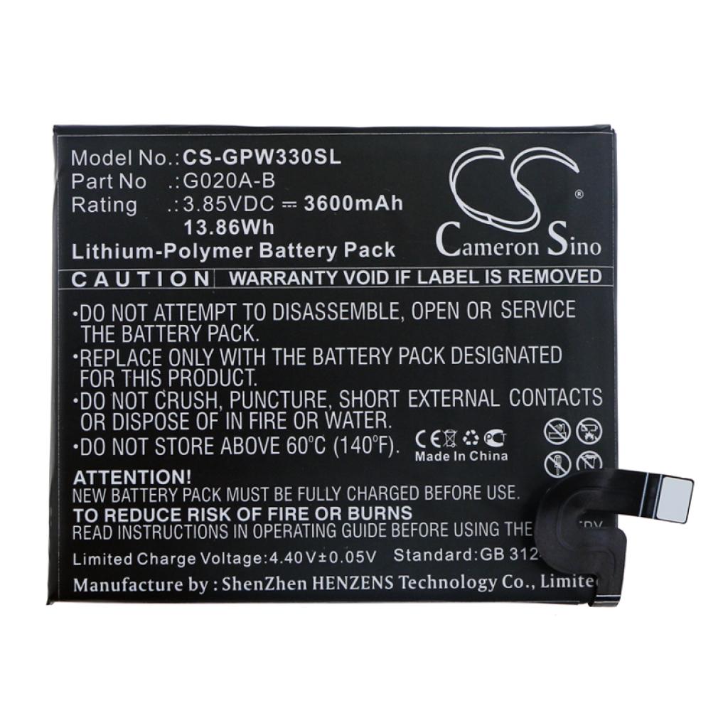 Batería del teléfono móvil Google CS-GPW330SL