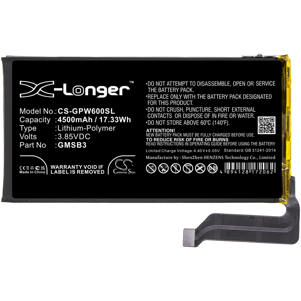 Batería del teléfono móvil Google CS-GPW600SL