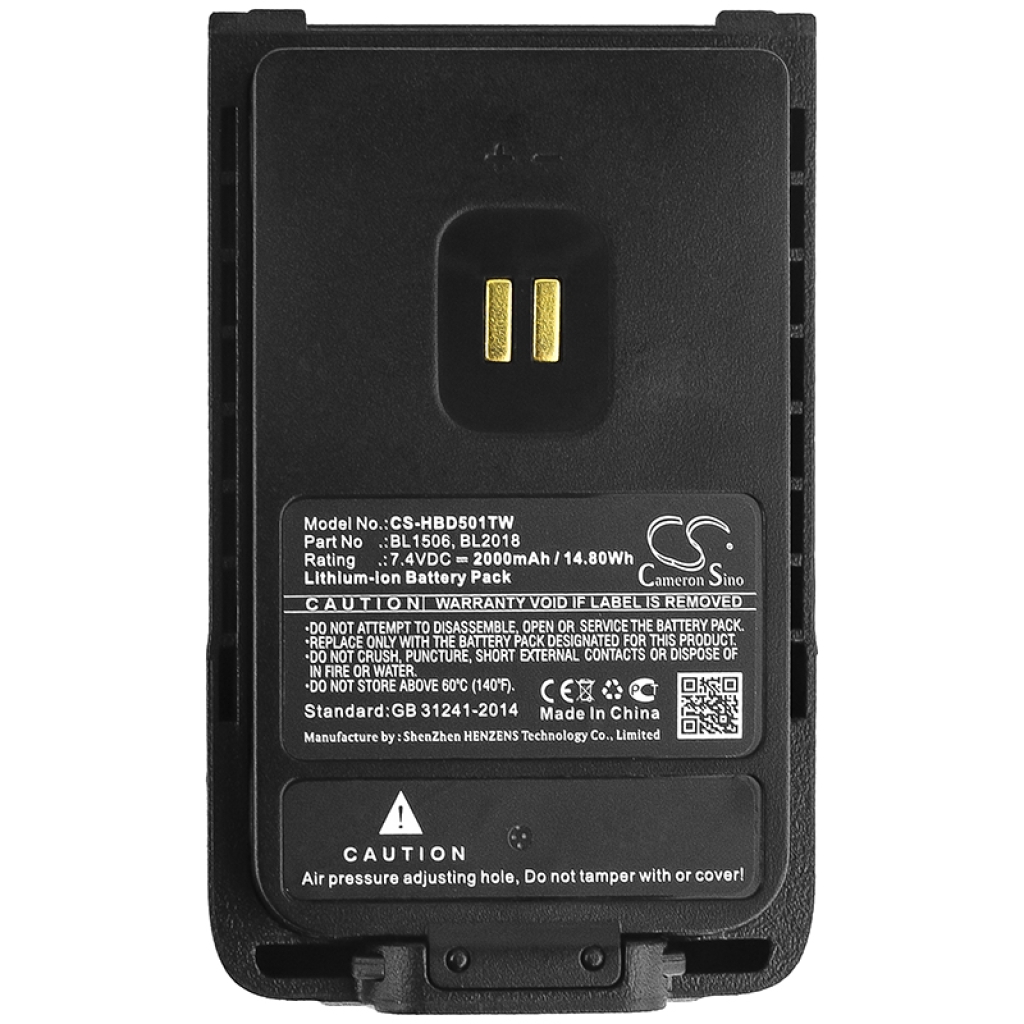 Batería de radio de dos vías Hytera CS-HBD501TW
