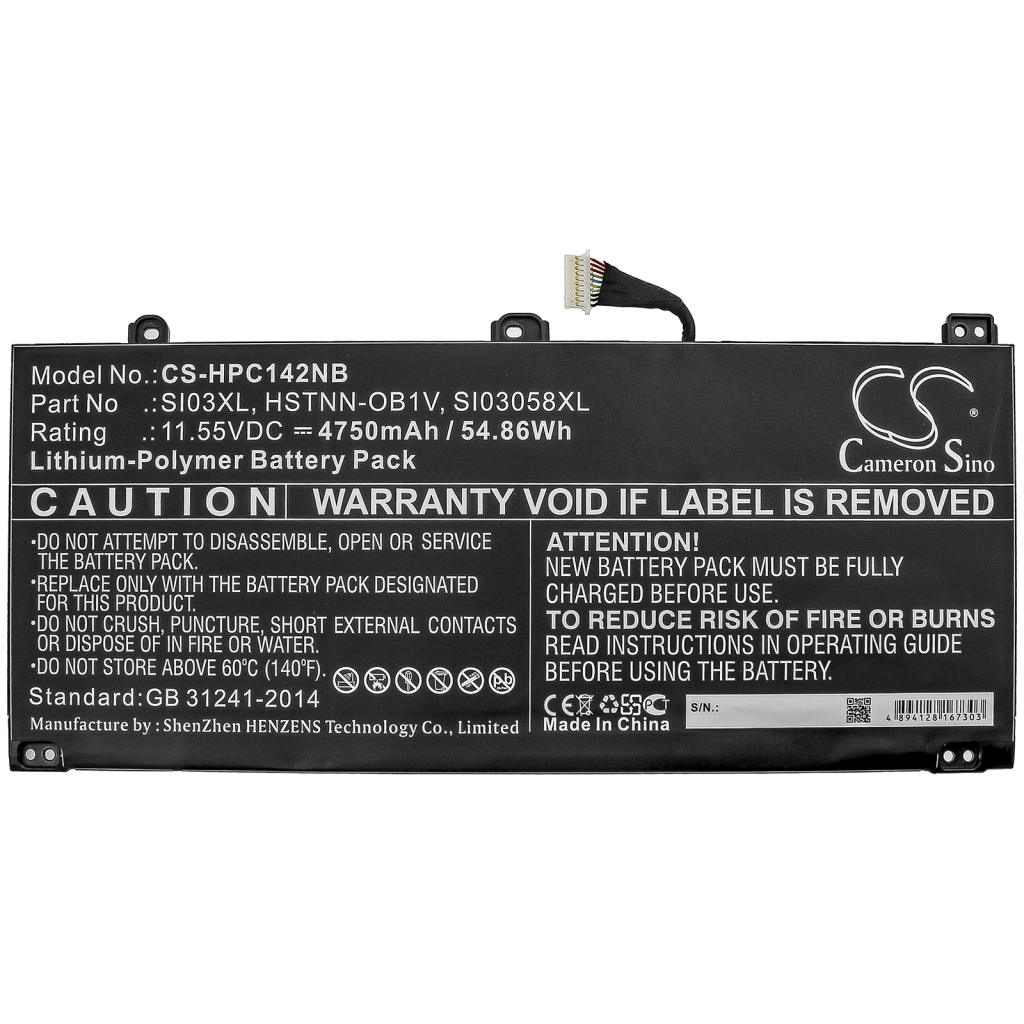 Batería para portátil HP CS-HPC142NB