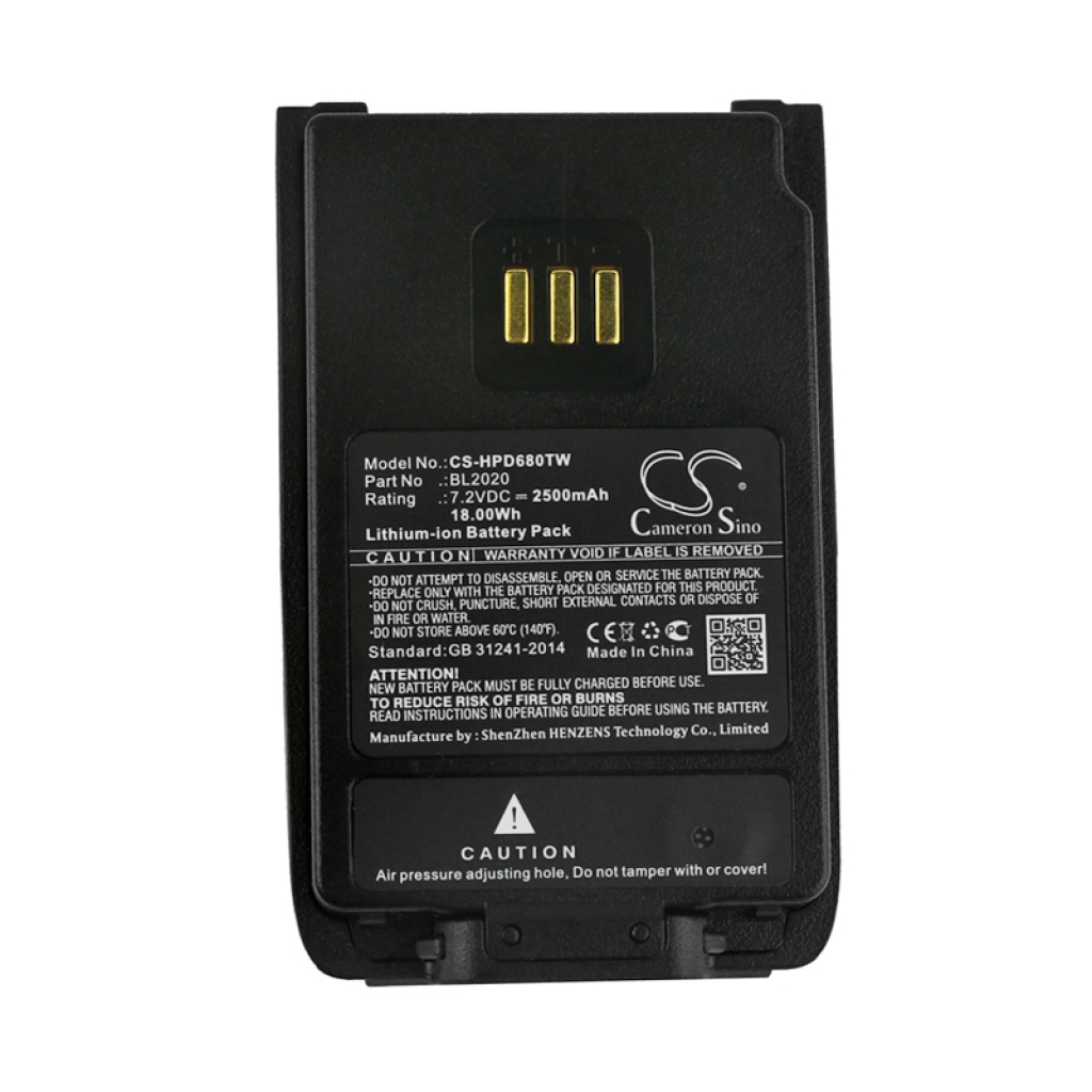 Batería de radio de dos vías Hytera CS-HPD680TW