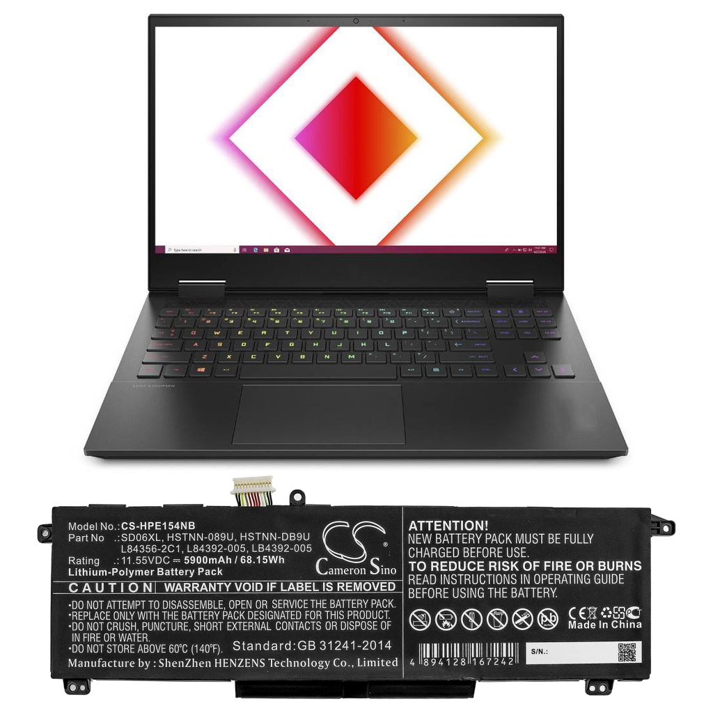 Batería para portátil HP Omen 15-EK0010TX
