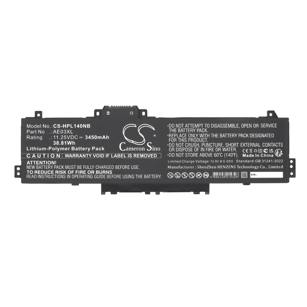 Batería para portátil HP CS-HPL140NB