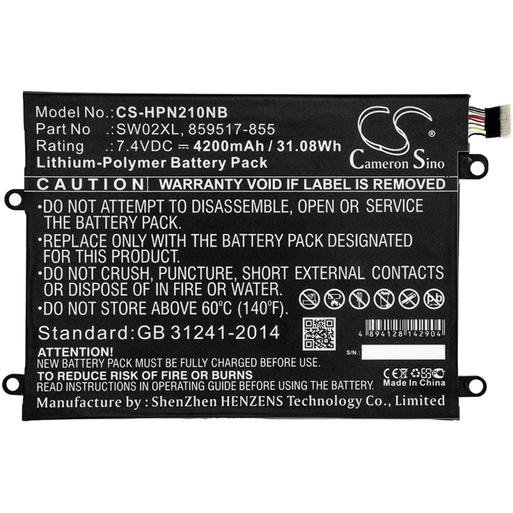 Batería para portátil HP CS-HPN210NB