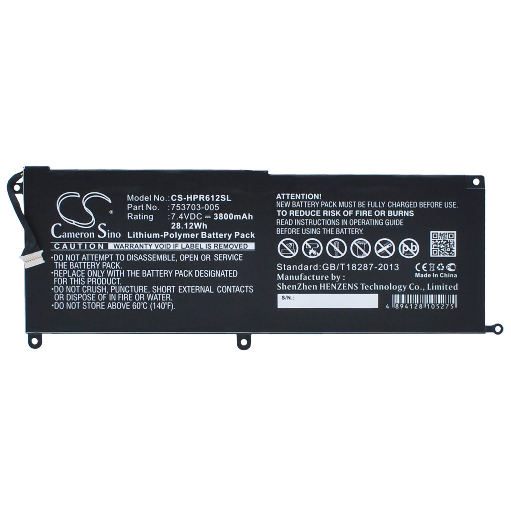 Batería de la tableta HP CS-HPR612SL