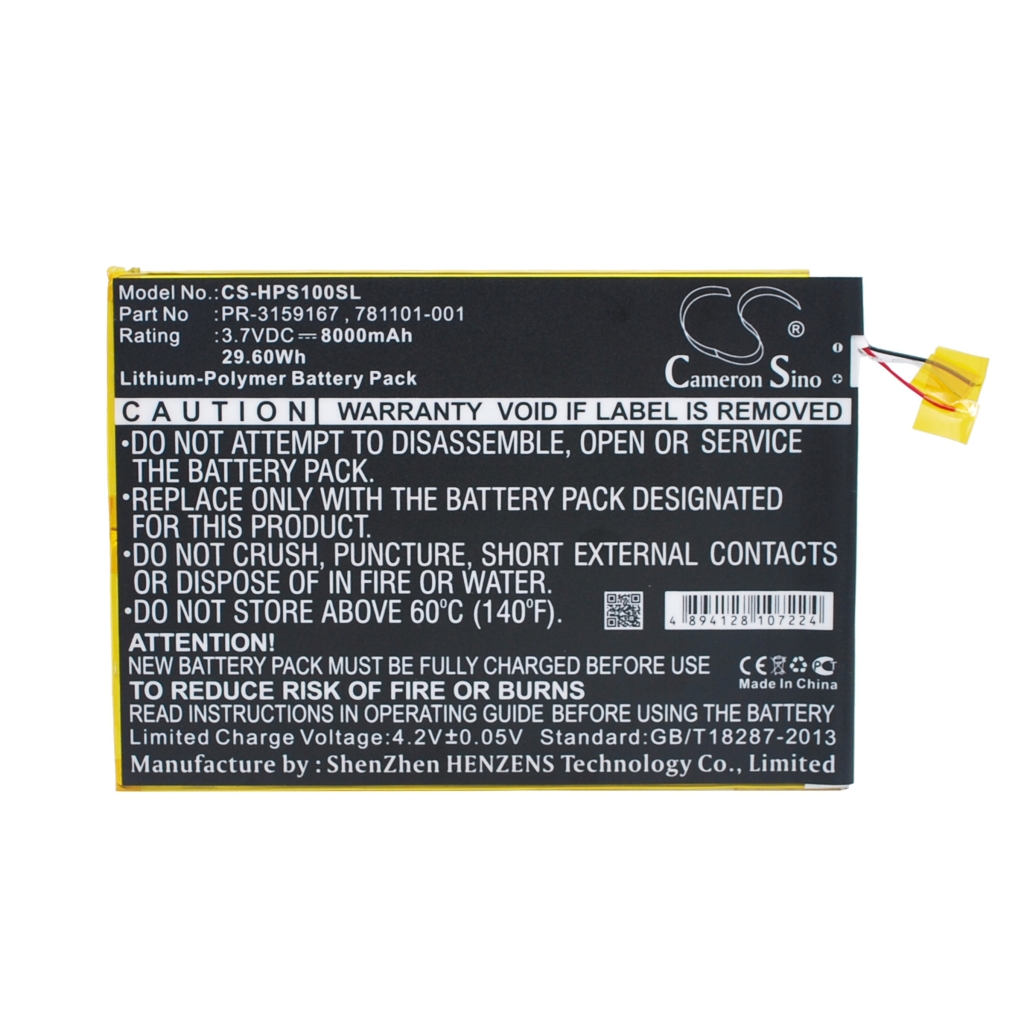 Batería de la tableta HP CS-HPS100SL
