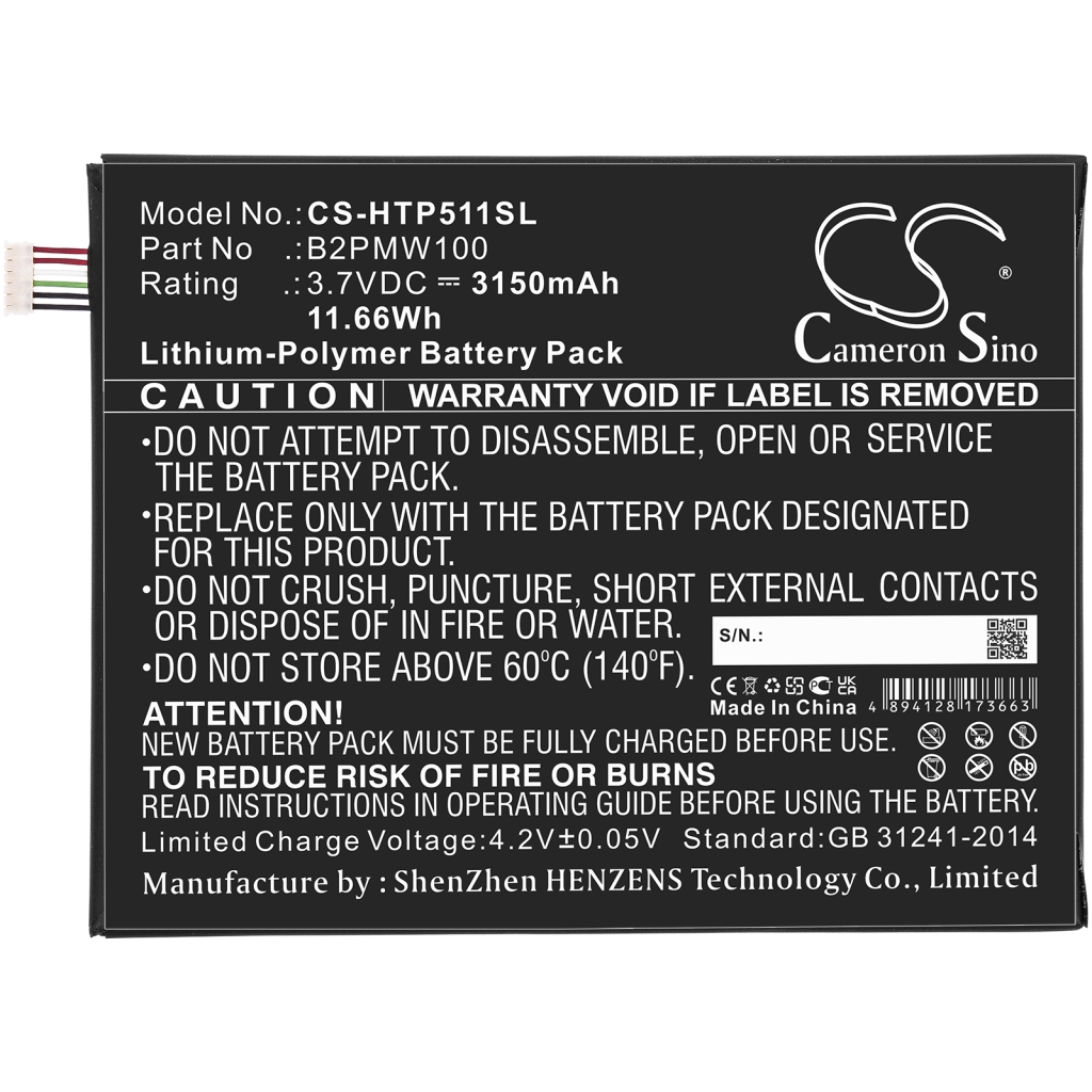 Batería de la tableta HTC CS-HTP511SL