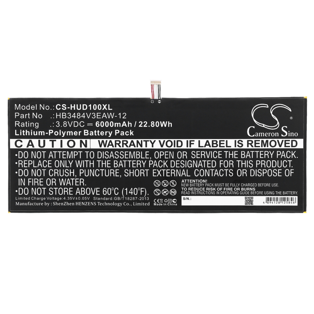 Batería de la tableta Huawei CS-HUD100XL