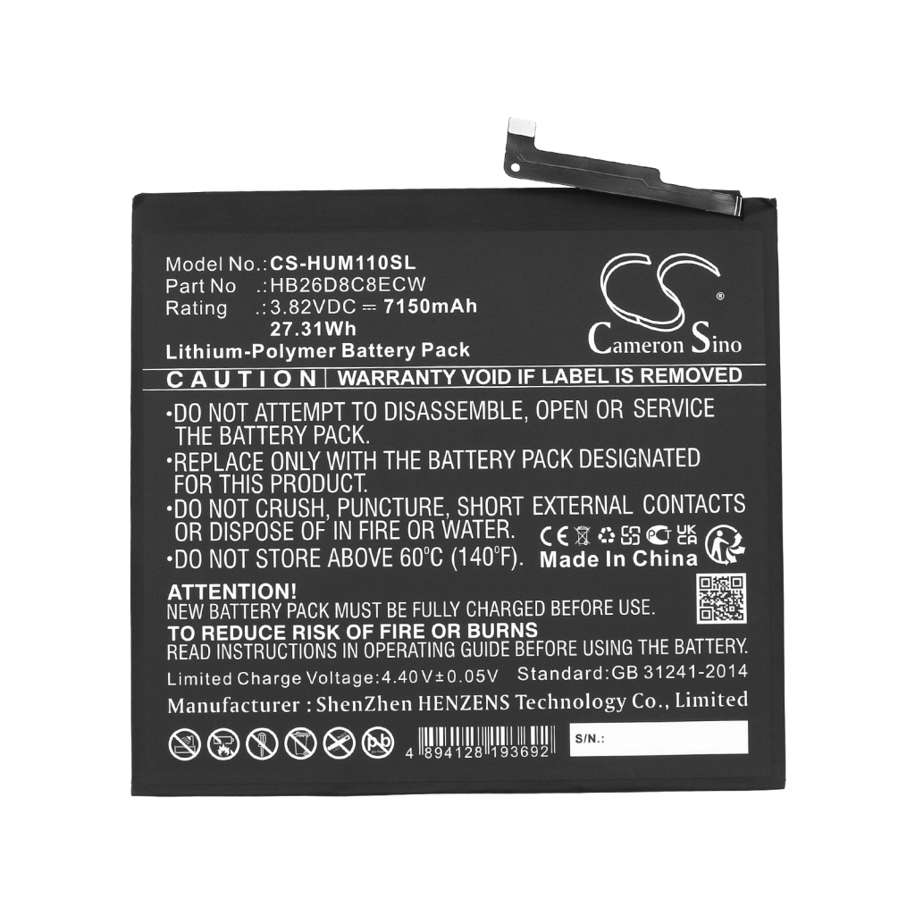 Batería de la tableta Huawei CS-HUM110SL