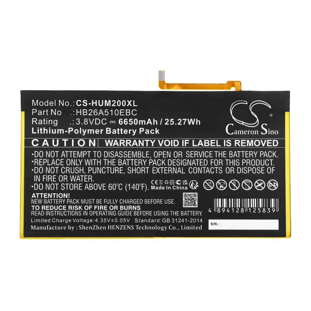 Batería de la tableta Huawei CS-HUM200XL