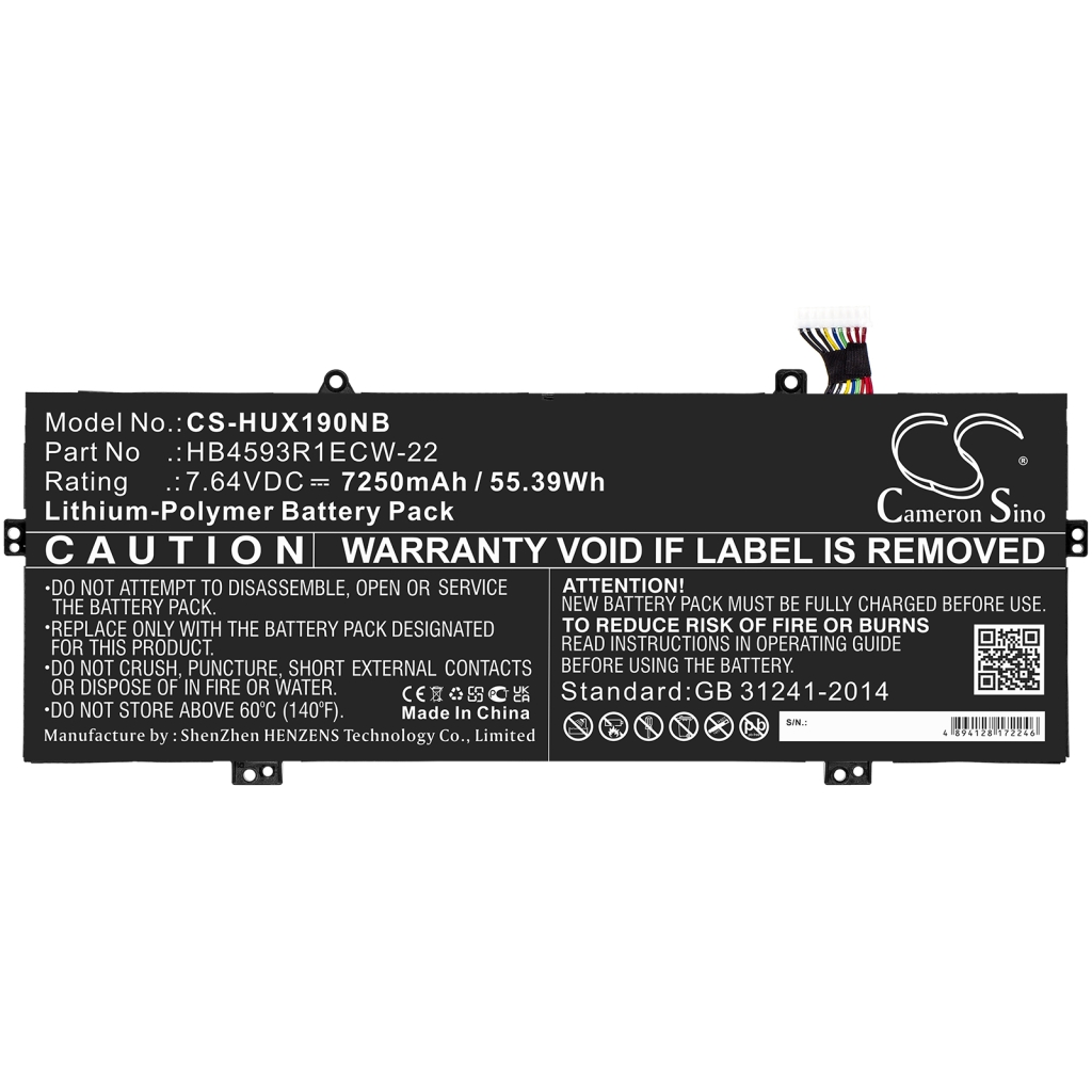 Batería para portátil Huawei CS-HUX190NB