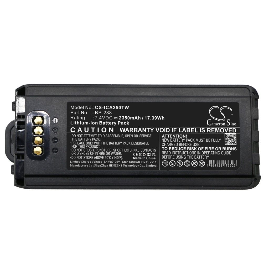 Batería de radio de dos vías Icom CS-ICA250TW