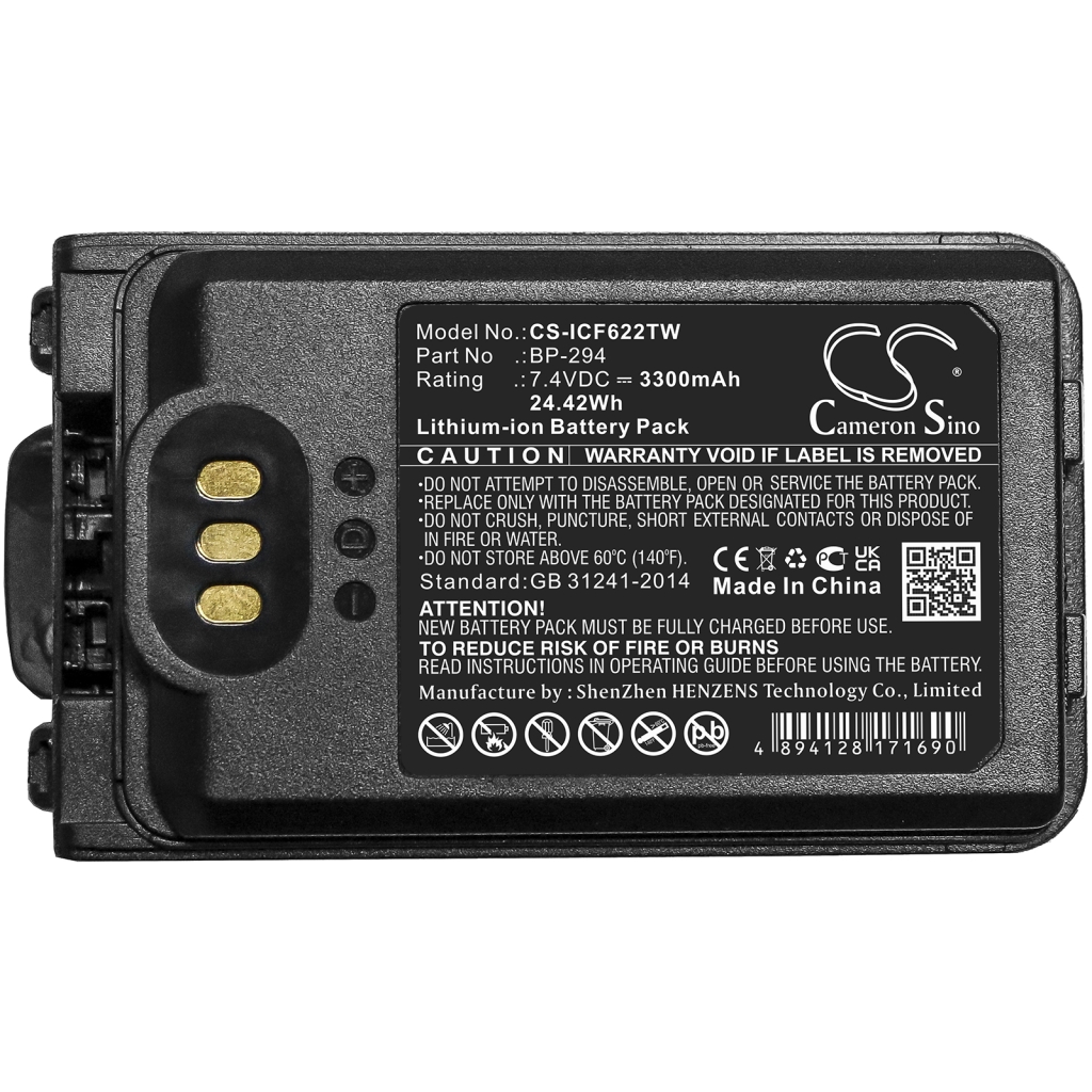 Batería de radio de dos vías Icom CS-ICF622TW