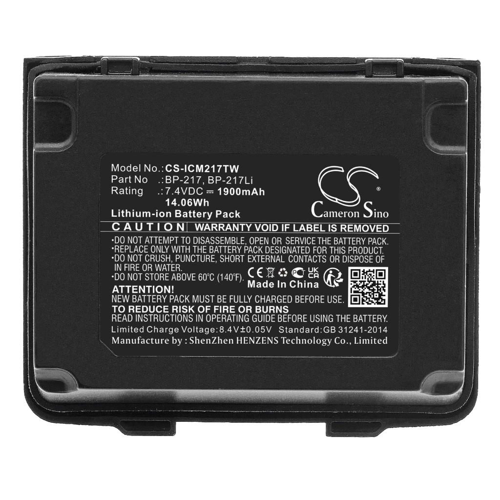 Batería de radio de dos vías Icom CS-ICM217TW