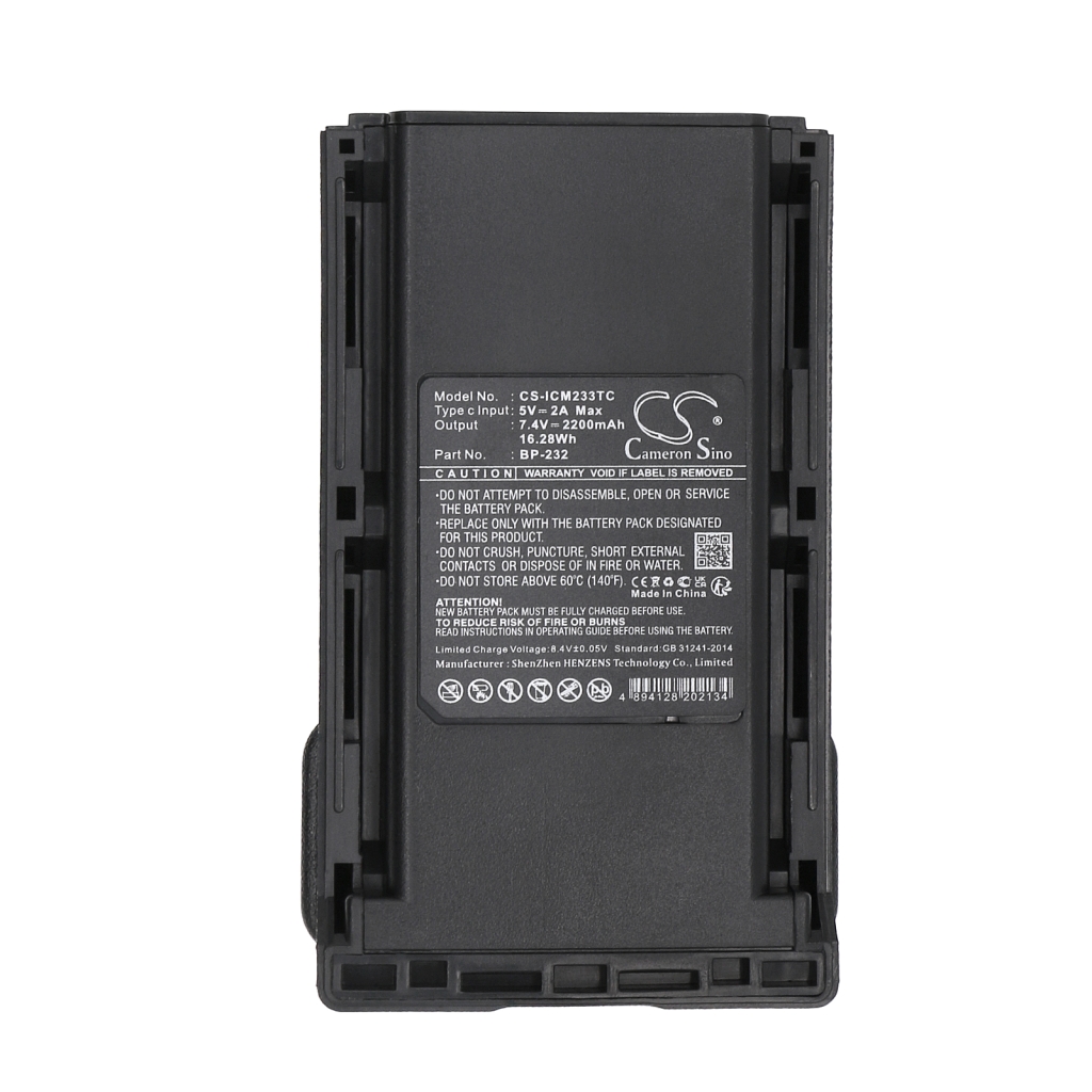 Batería de radio de dos vías Icom CS-ICM233TC