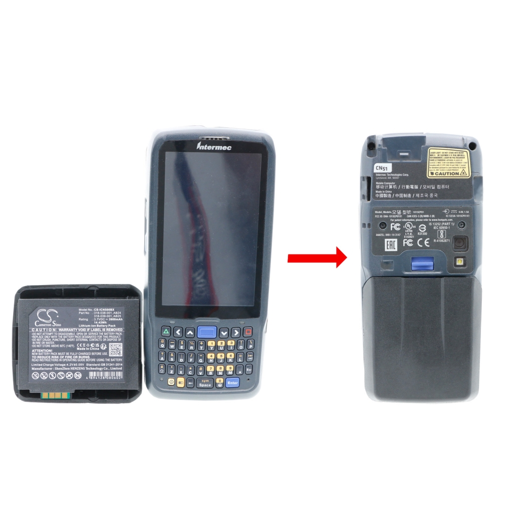 Batería de código de barras, escáner Intermec CN50