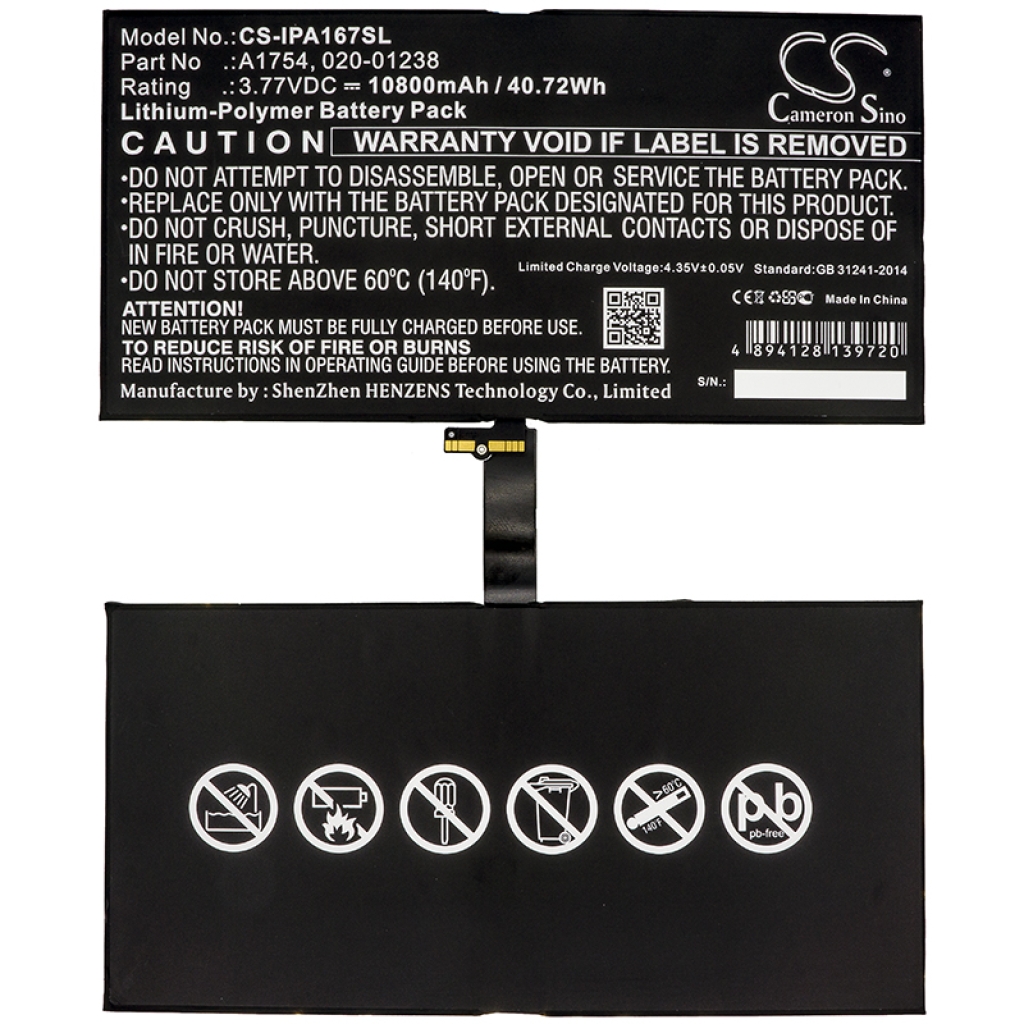 Batería de la tableta Apple CS-IPA167SL