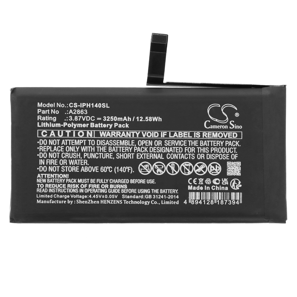 Batería del teléfono móvil Apple CS-IPH140SL