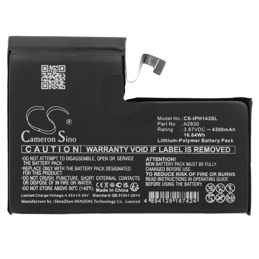 Batería del teléfono móvil Apple CS-IPH143SL
