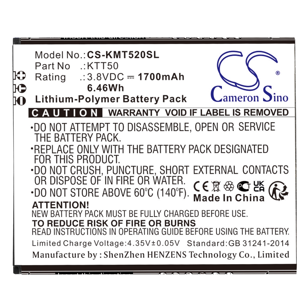Batería del teléfono móvil Kazam CS-KMT520SL