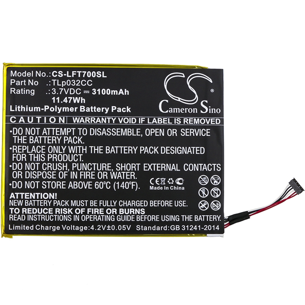 Batería de la tableta Alcatel CS-LFT700SL