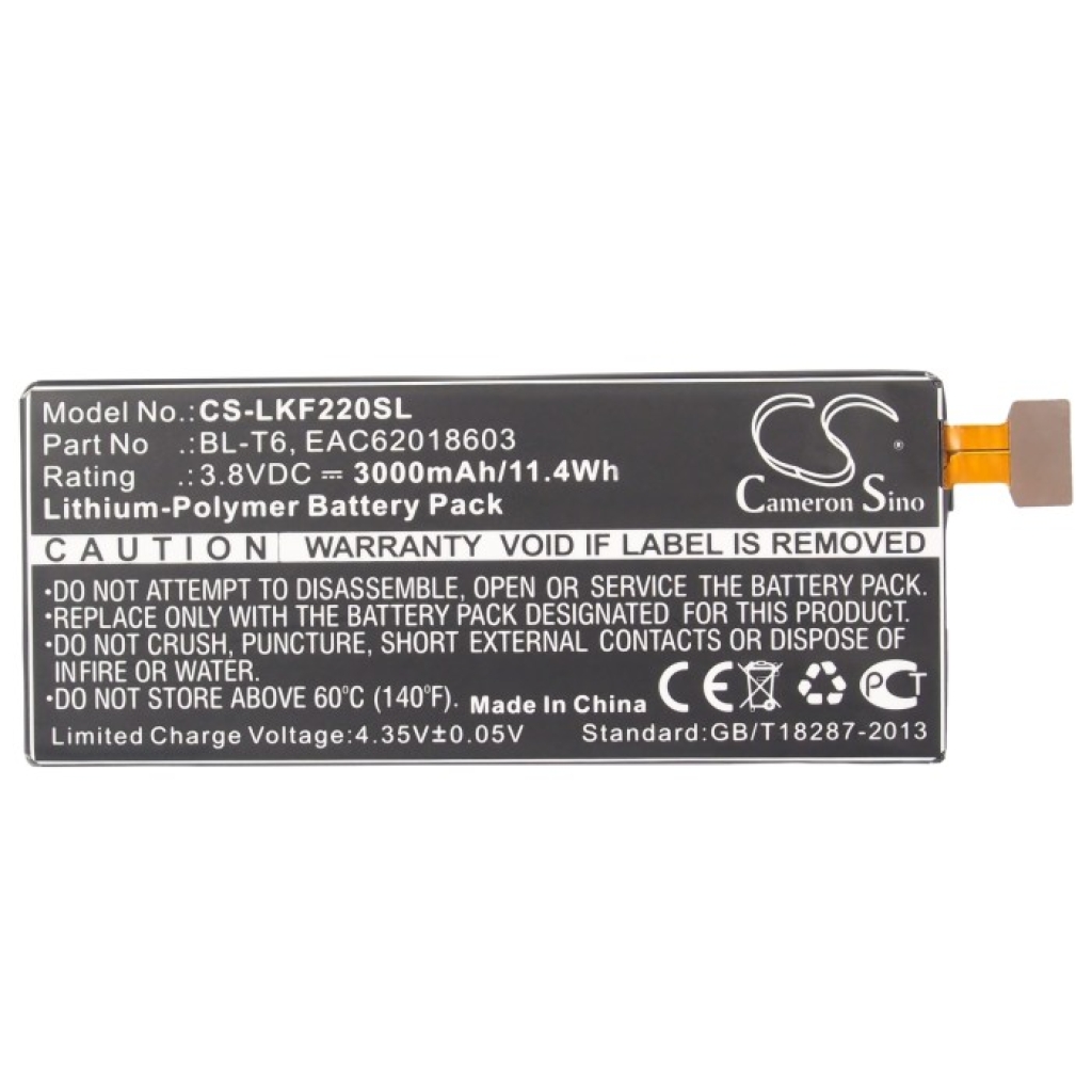 Batería del teléfono móvil LG CS-LKF220SL
