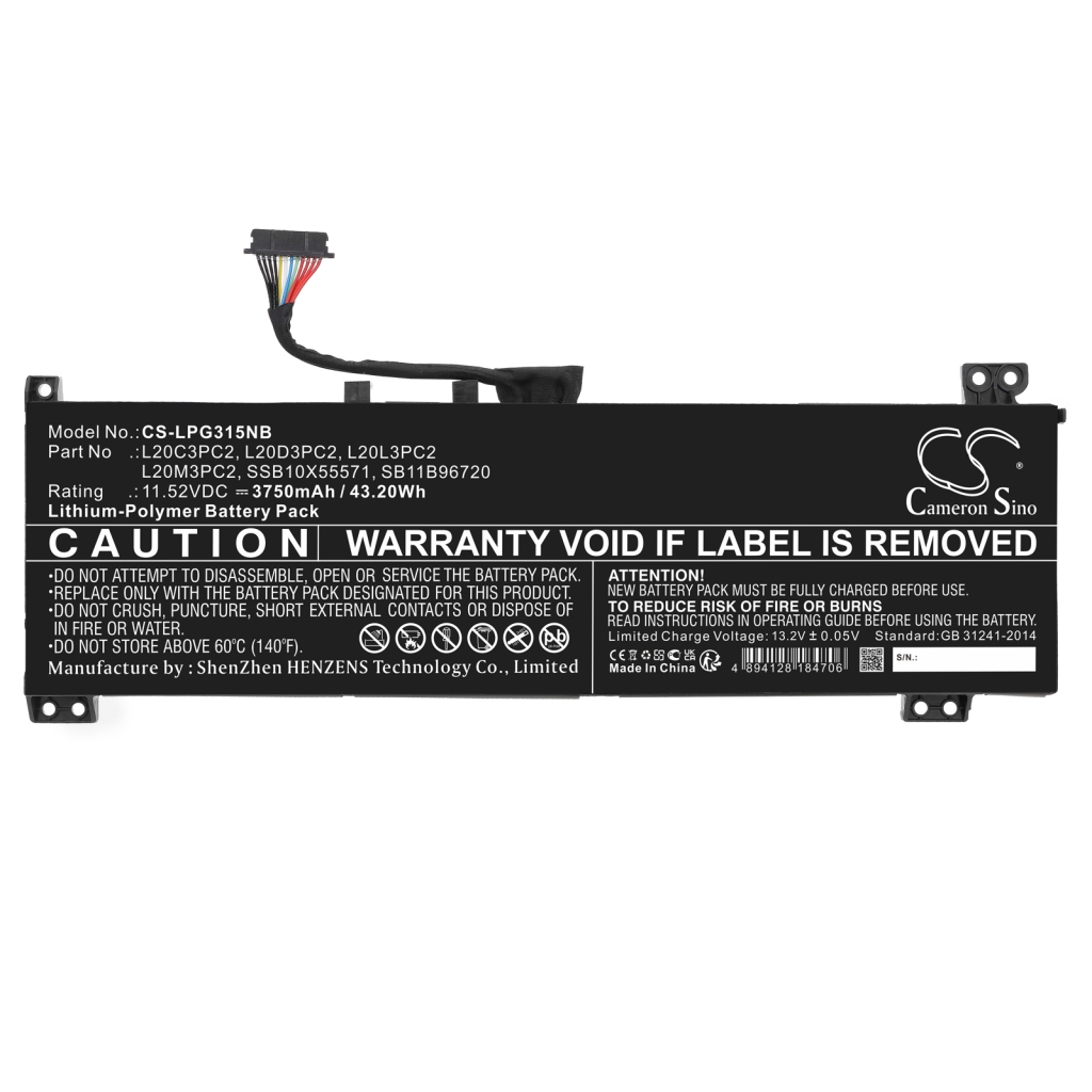 Batería para portátil Lenovo CS-LPG315NB