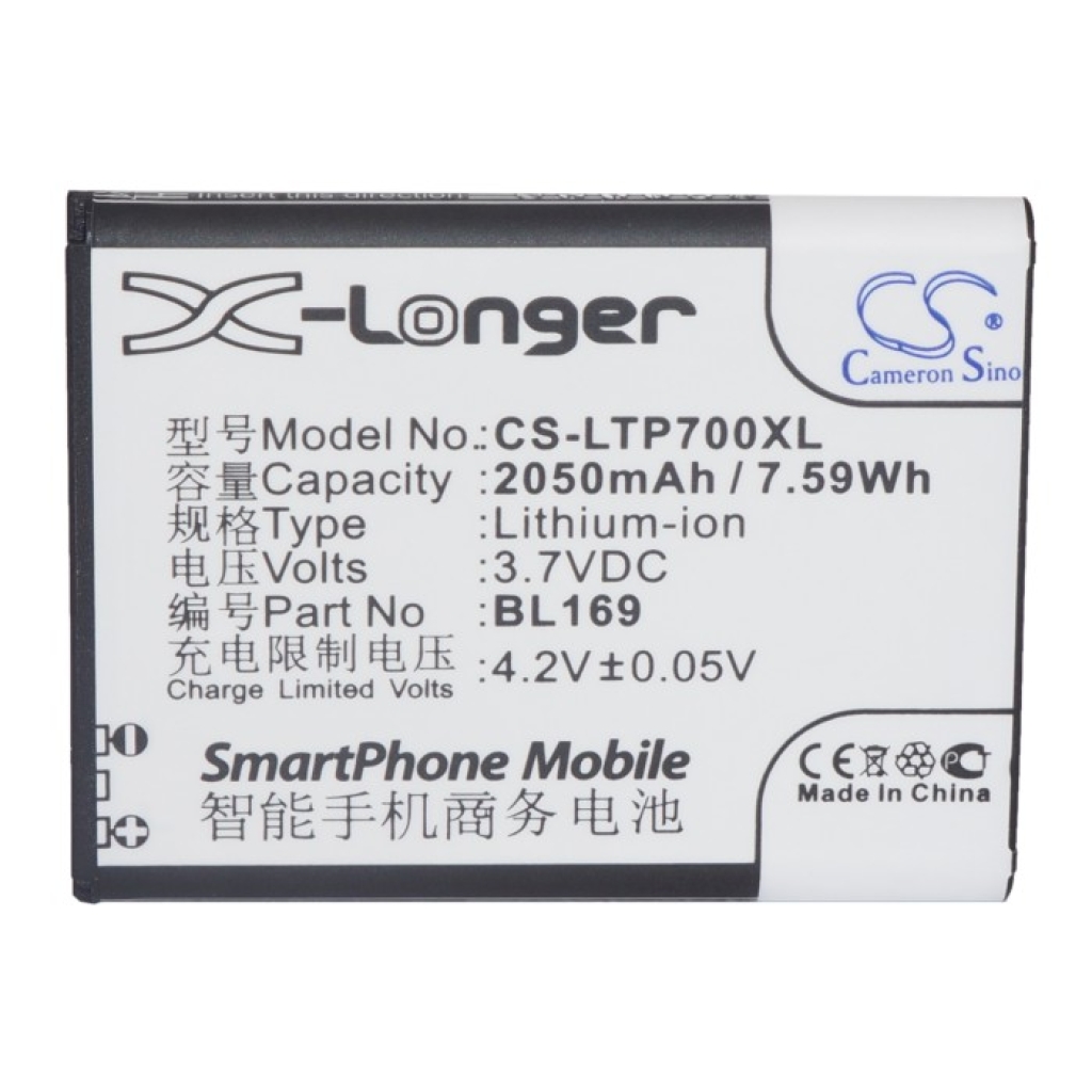 Batería del teléfono móvil Lenovo CS-LTP700XL