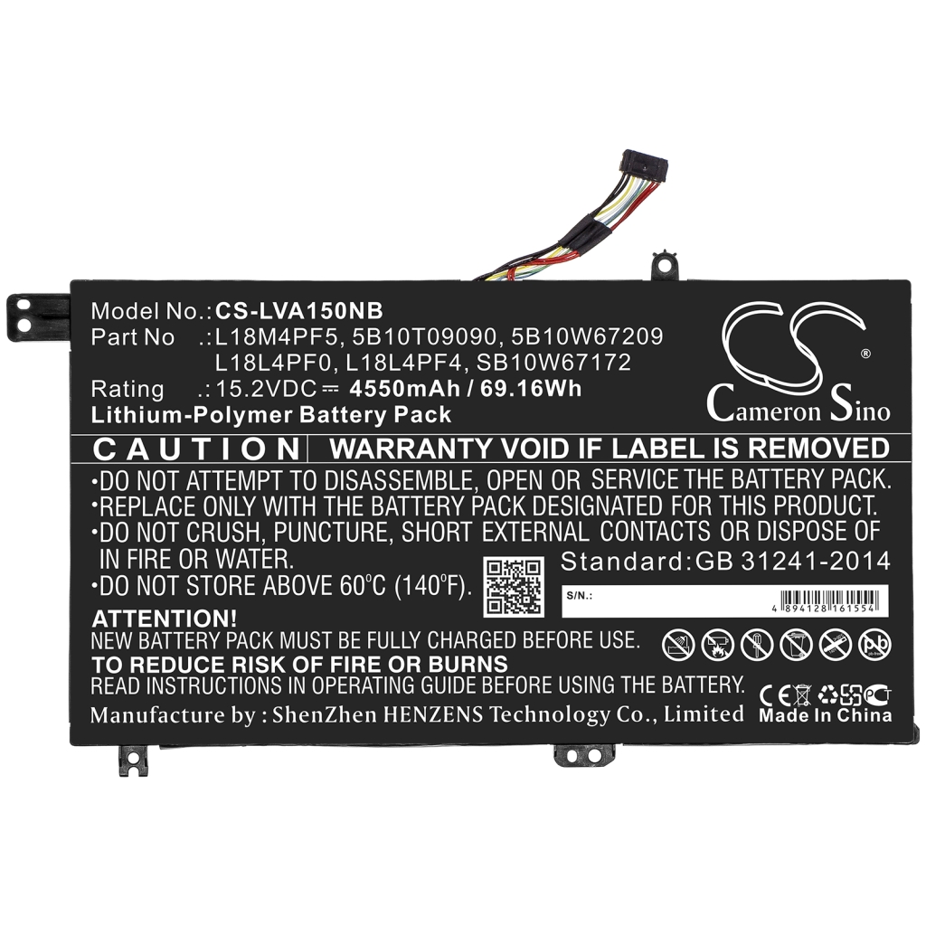 Batería para portátil Lenovo CS-LVA150NB