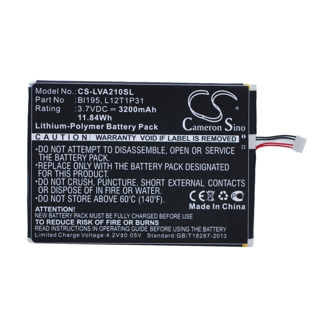 Batería de la tableta Lenovo CS-LVA210SL