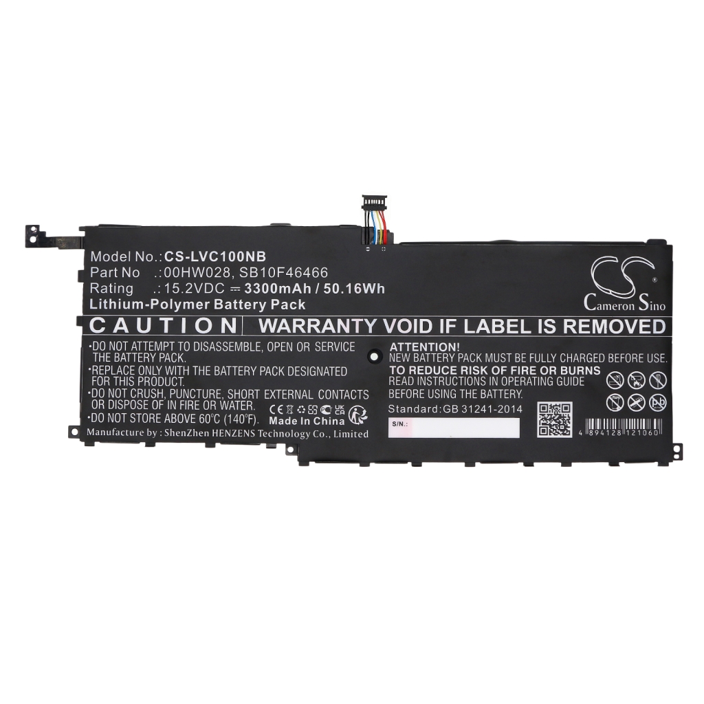Batería para portátil Lenovo ThinkPad X1 Carbon