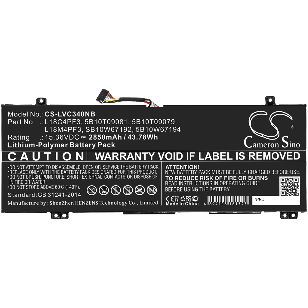 Batería para portátil Lenovo CS-LVC340NB