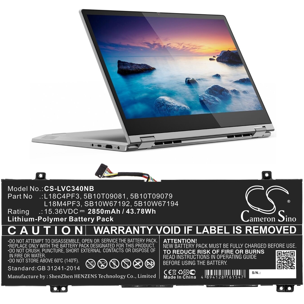 Batería para portátil Lenovo CS-LVC340NB