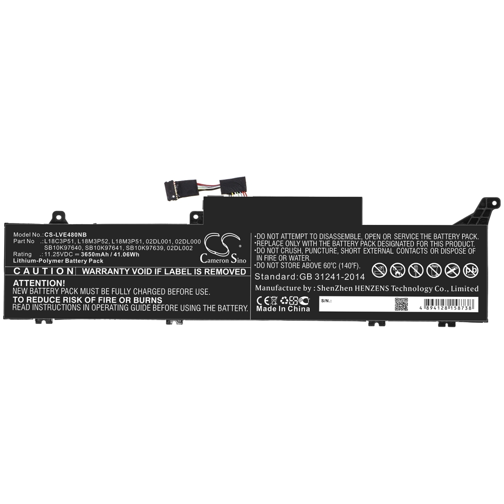 Batería para portátil Lenovo CS-LVE480NB