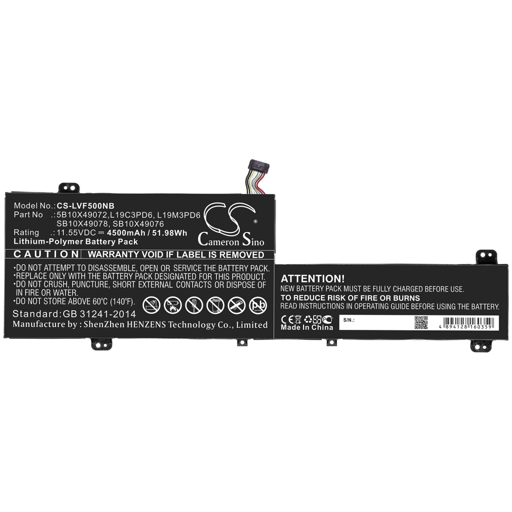 Batería para portátil Lenovo CS-LVF500NB