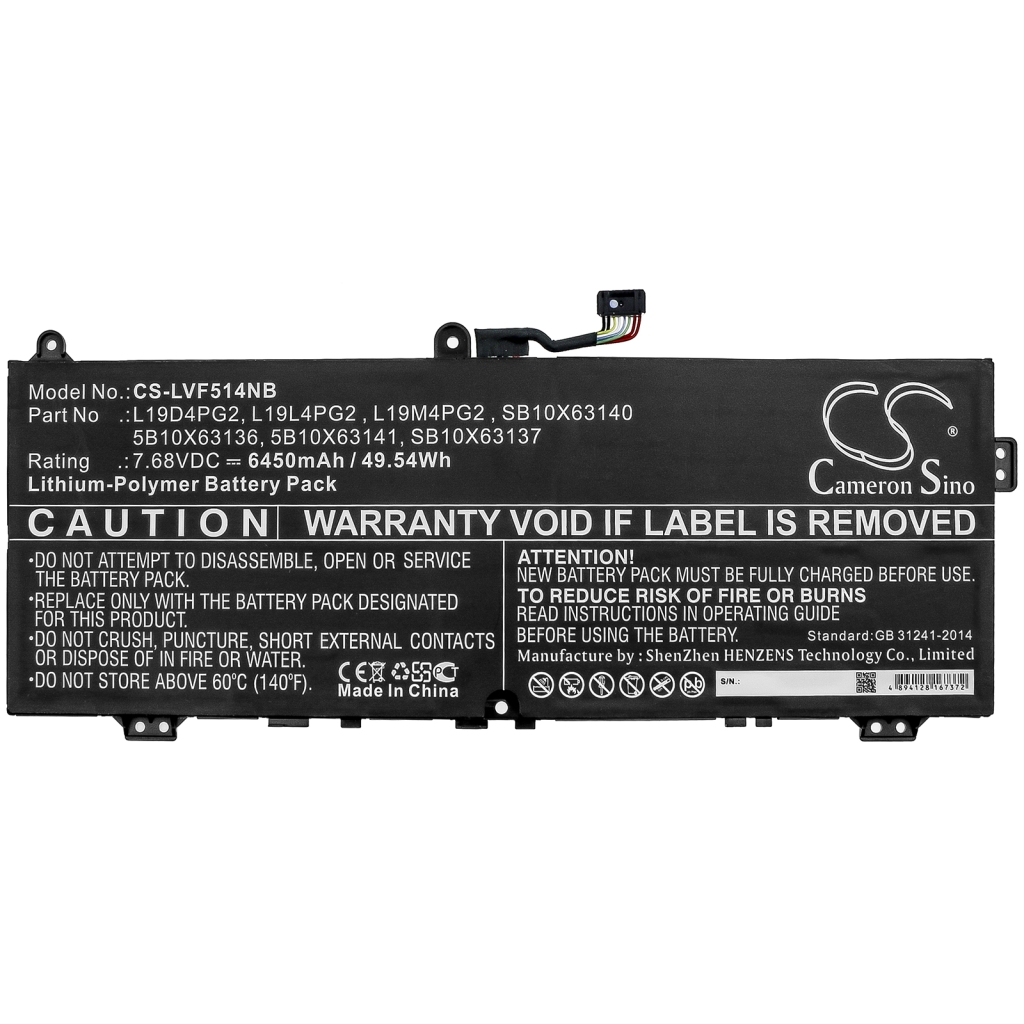 Batería para portátil Lenovo CS-LVF514NB