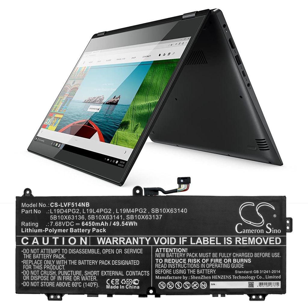 Batería para portátil Lenovo CS-LVF514NB