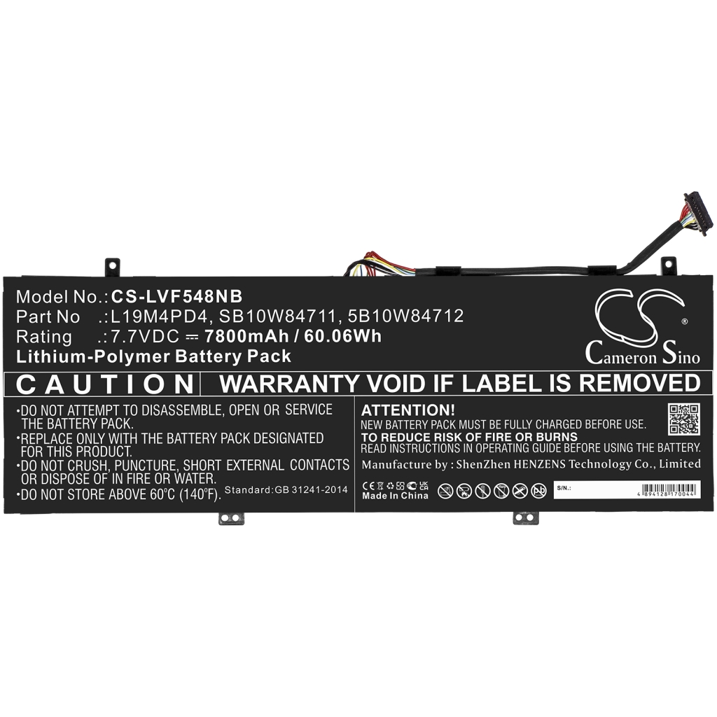 Batería para portátil Lenovo CS-LVF548NB