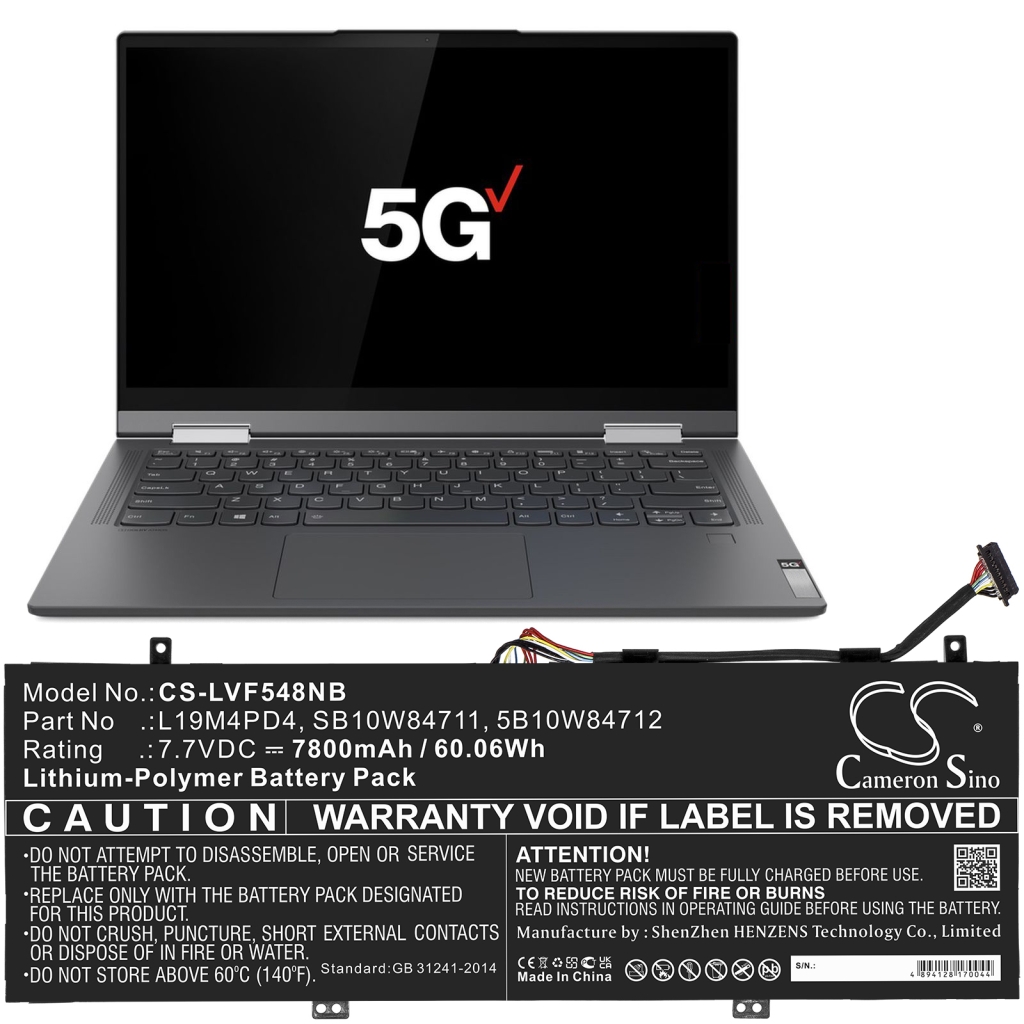 Batería para portátil Lenovo CS-LVF548NB