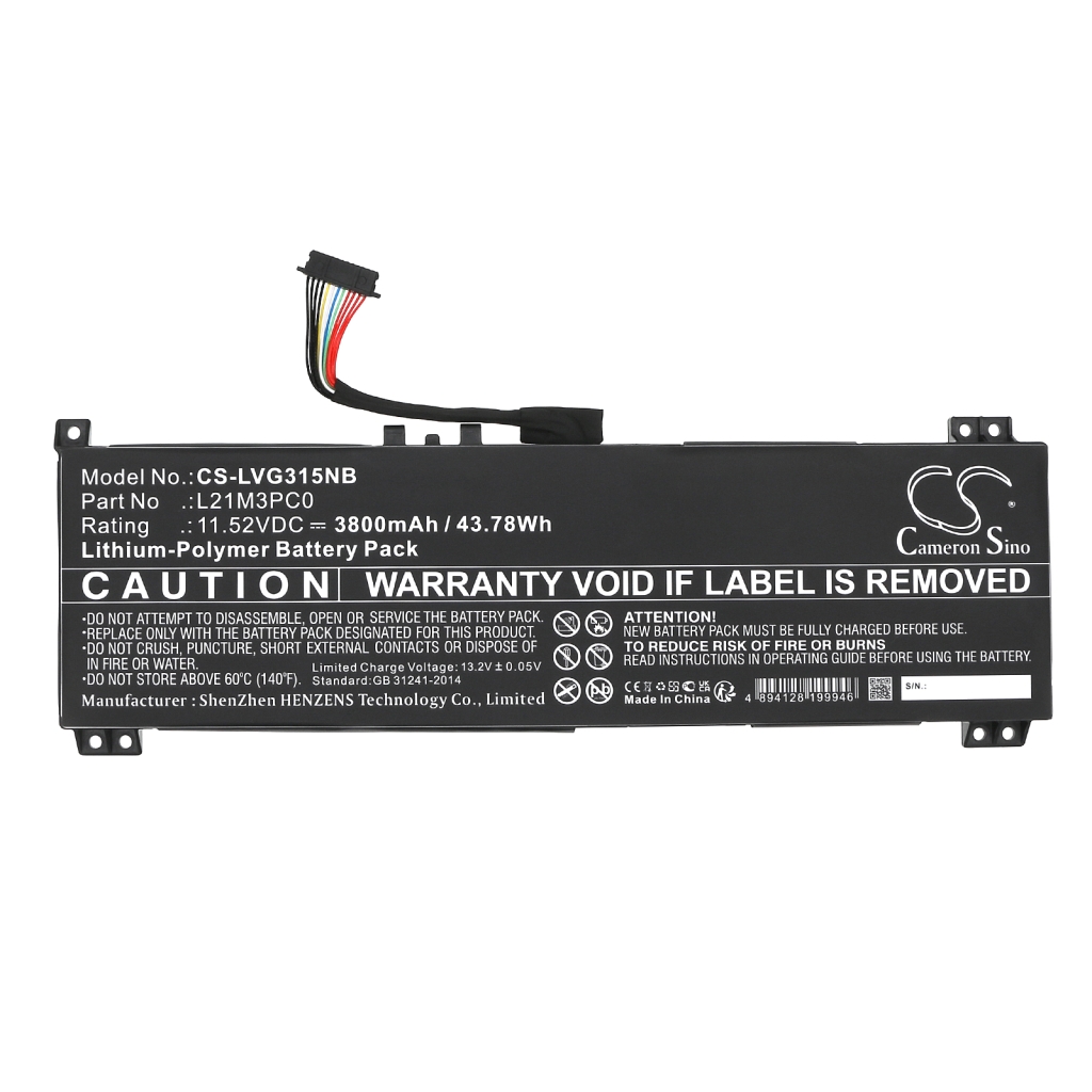 Batería para portátil Lenovo CS-LVG315NB