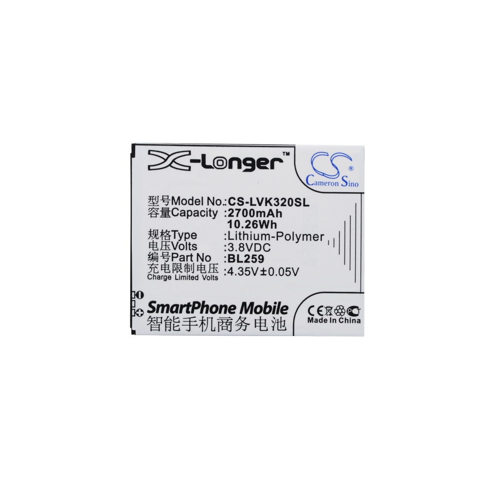 Batería del teléfono móvil Lenovo CS-LVK320SL
