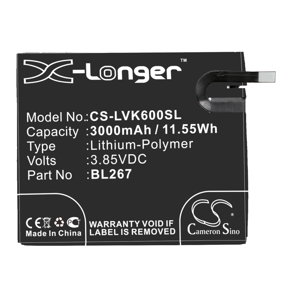 Batería del teléfono móvil Lenovo CS-LVK600SL