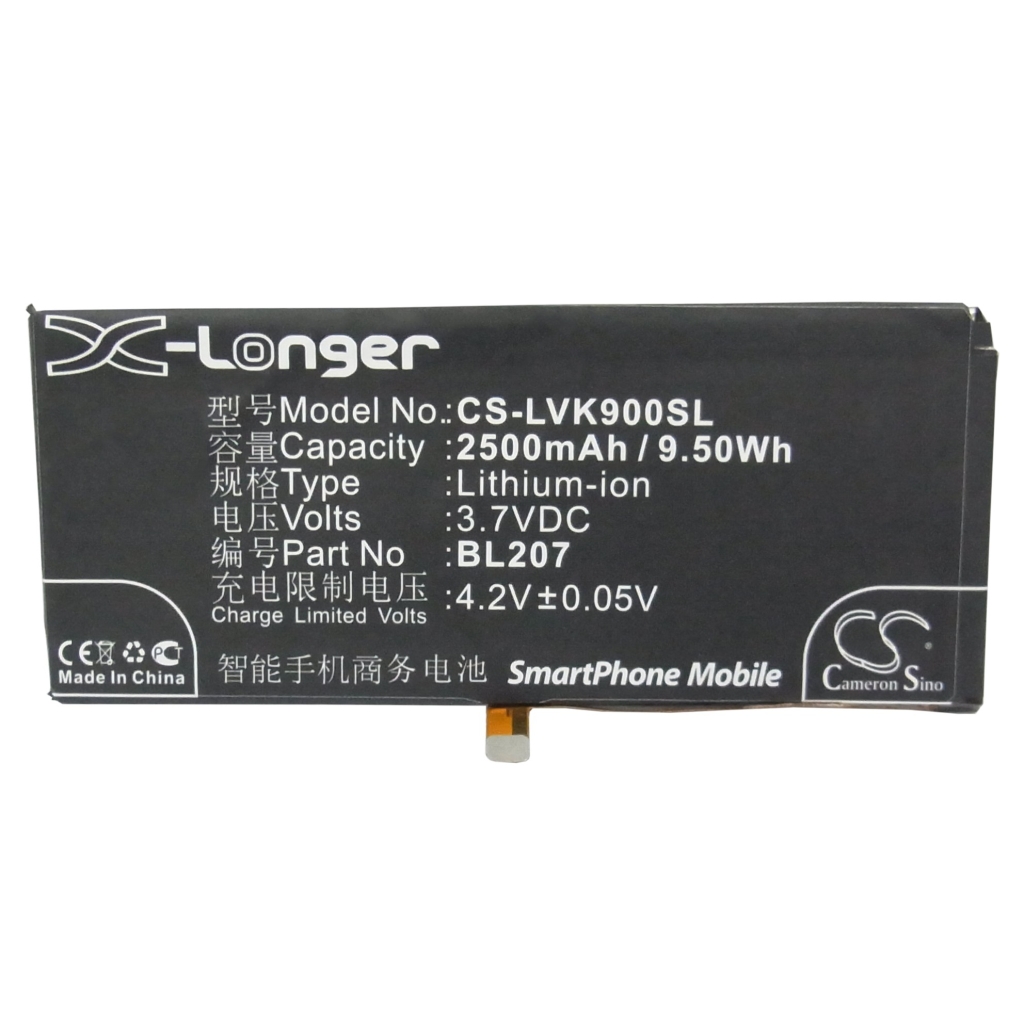 Batería del teléfono móvil Lenovo CS-LVK900SL