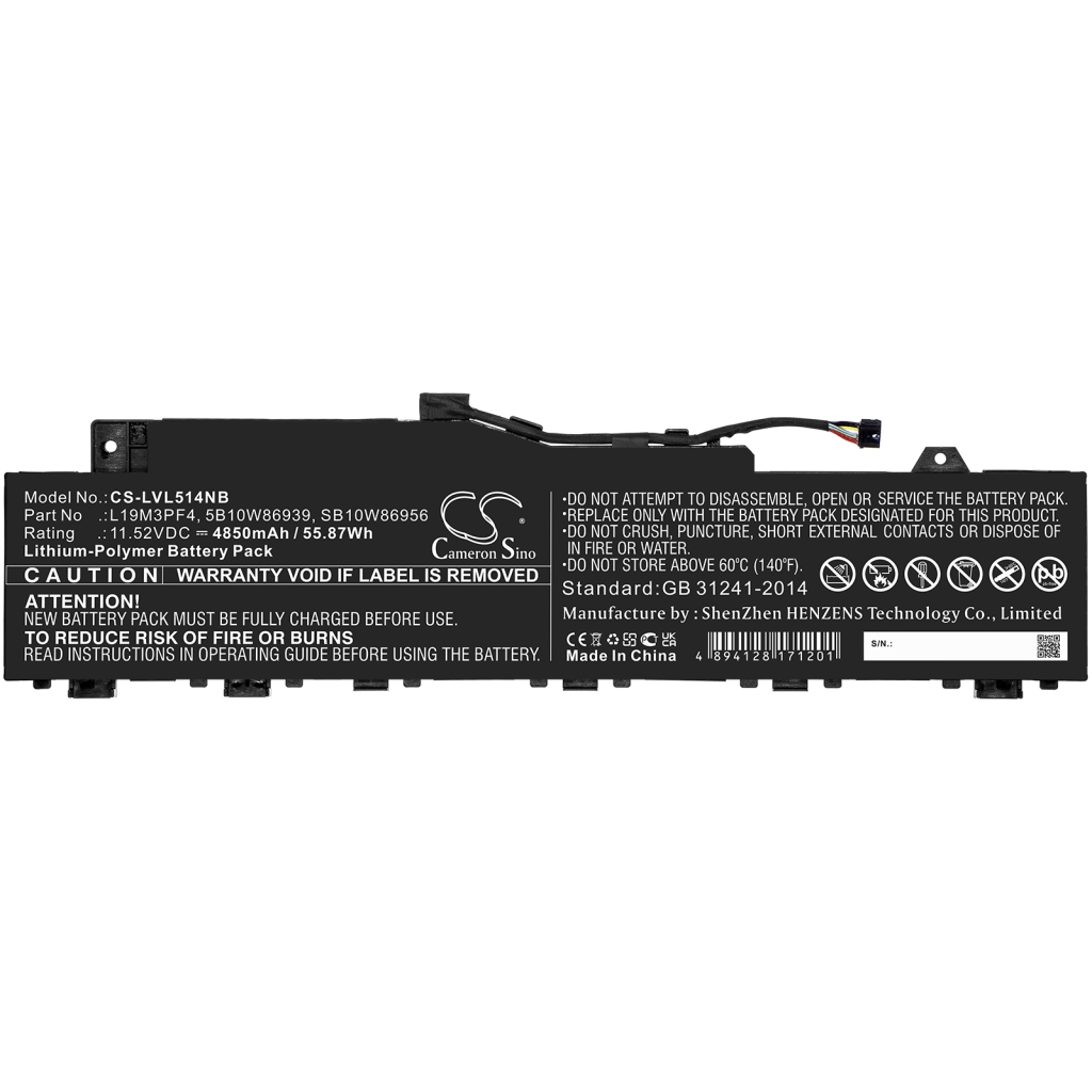 Batería para portátil Lenovo ideapad 5-14IIL05 81YHCTO1WW