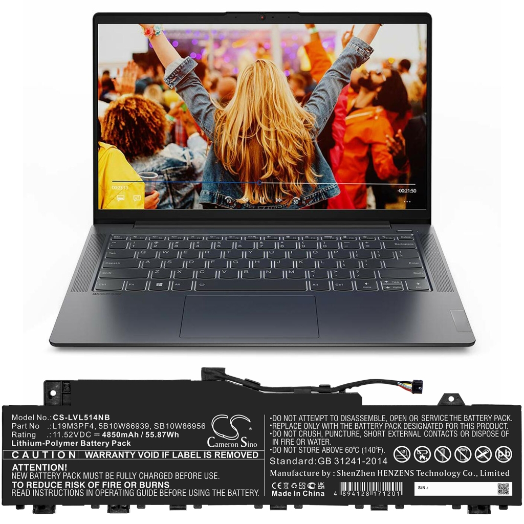 Batería para portátil Lenovo ideapad 5-14IIL05 81YHCTO1WW