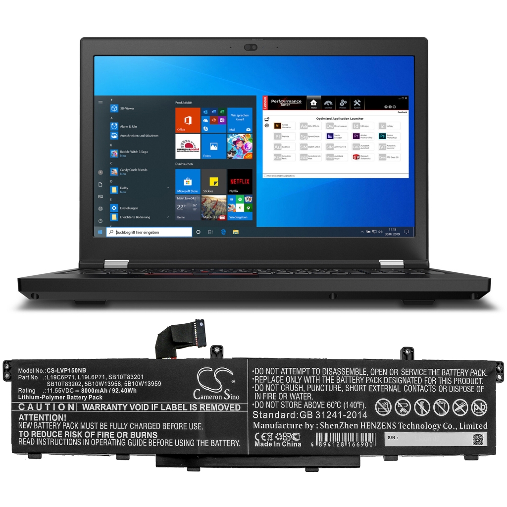 Batería para portátil Lenovo CS-LVP150NB