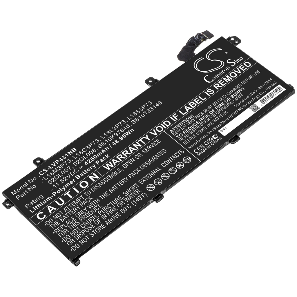 Batería para portátil Lenovo CS-LVP431NB