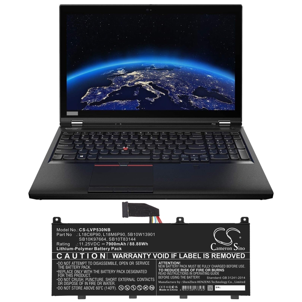 Batería para portátil Lenovo CS-LVP530NB